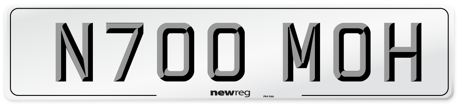 N700 MOH Number Plate from New Reg